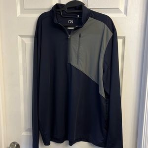🔥Cutter & Buck 1/4 zip pullover-DryTec-Navy & Grey- XLarge-Like New